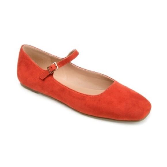 Journee Womens Carrie Buckle Square Toe Mary Jane Dress Flats, Coral Size 7.5M - Picture 1 of 1